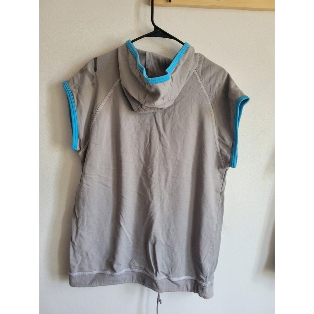 Lacoste Fleece hoodie Short Sleeve pullover Men's Sz 5 (L) Gray - Picture 8 of 11